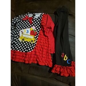 Rare editions school bus pencil ABC outfit‎ size 4t